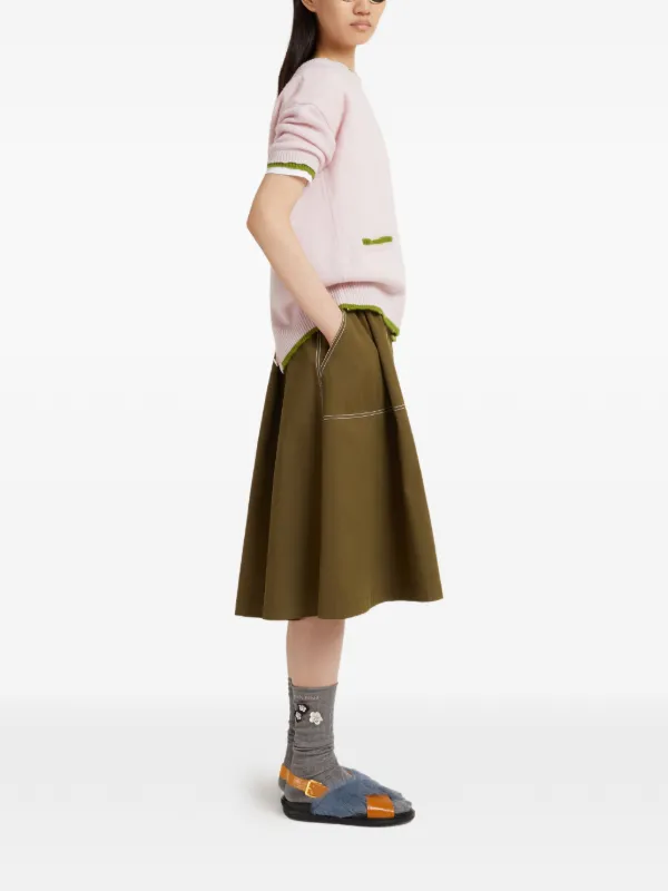 MARNI　ミニスカート Marni ギャバジン スカート | グリーン | FARFETCH JP