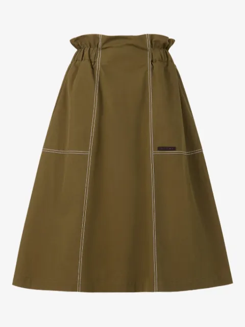 Marni gabardine midi skirt with paper-bag waist