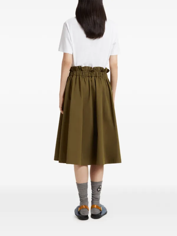 Marni ギャバジン スカート | グリーン | FARFETCH JP