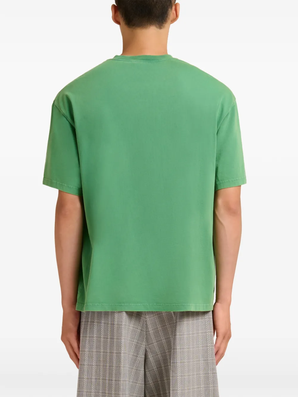 Marni Katoenen T-shirt met logopatches Groen