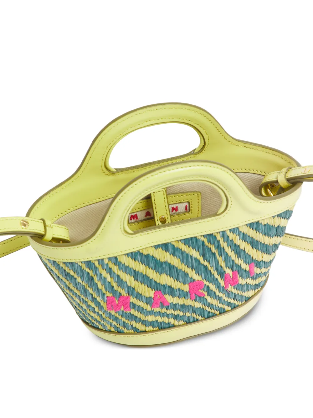Marni Mini-tas met golvend patroon en borduurwerk Groen