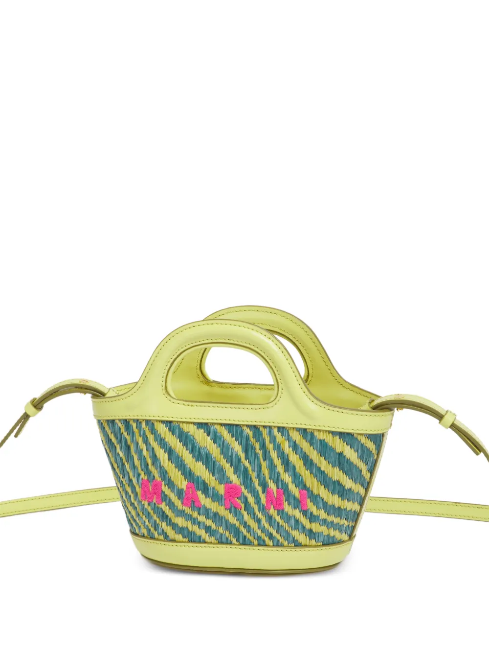Marni Mini-tas met golvend patroon en borduurwerk Groen