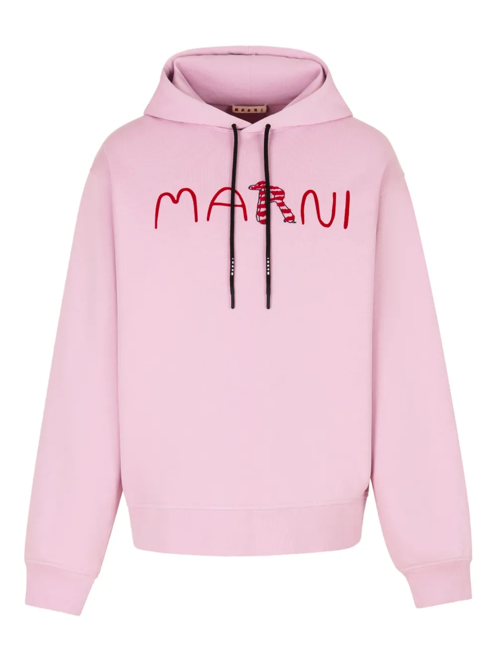 Marni logo-printed hoodie | Pink | Image 1