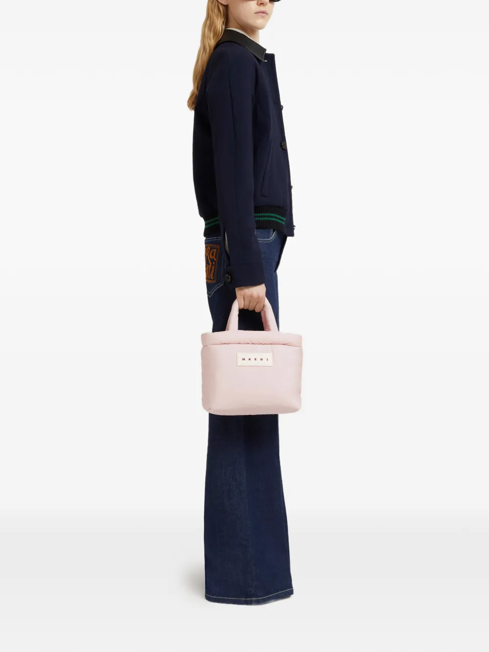  Marni Padded Logo-patch Tote Bag - Pink 