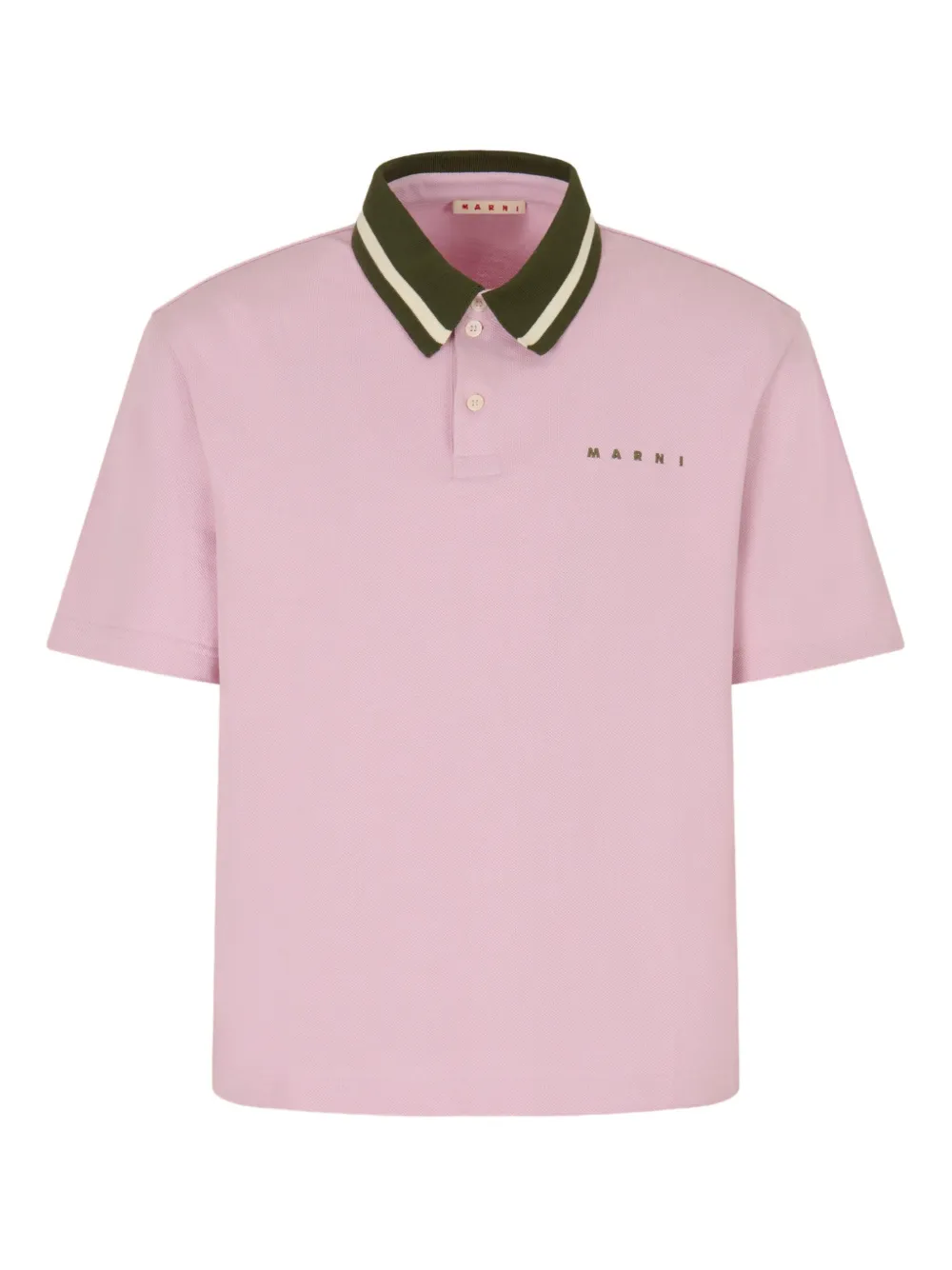 Marni playera tipo polo con logo estampado | rosado | Image 1