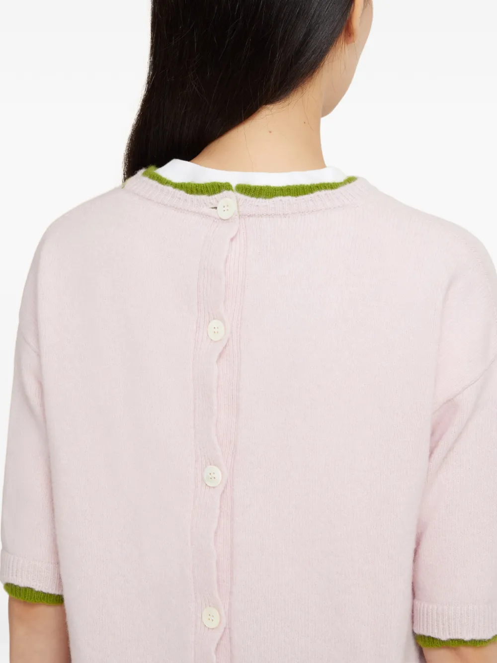 Marni Three-quarter Sleeves Sweater In Pink