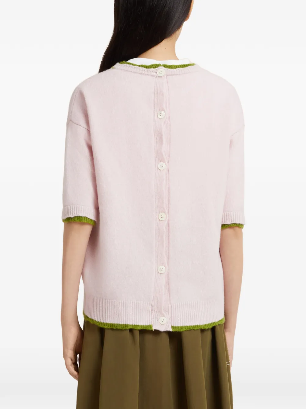 Marni Three-quarter Sleeves Sweater In Pink