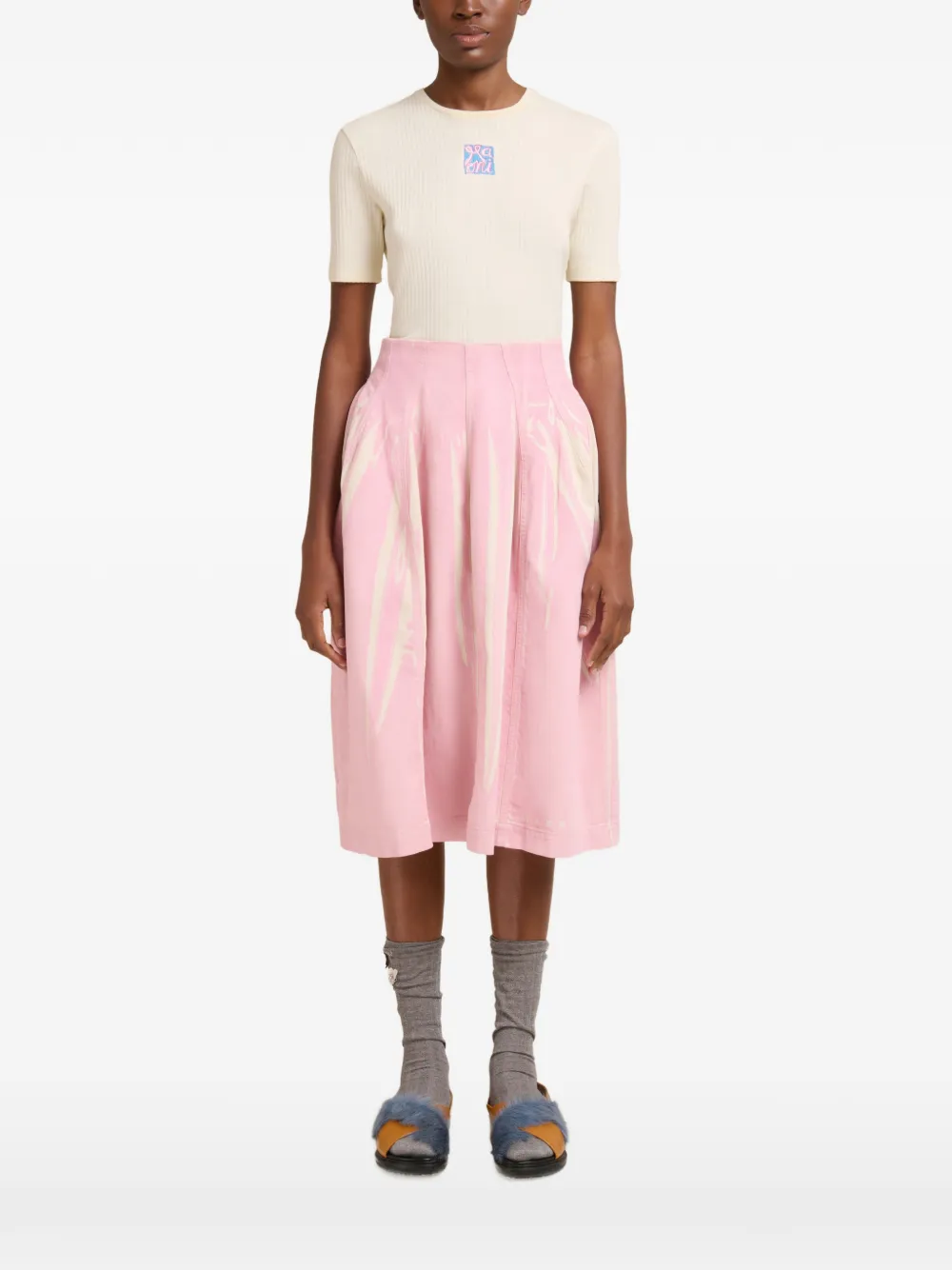 Marni Midi-rok met print Roze