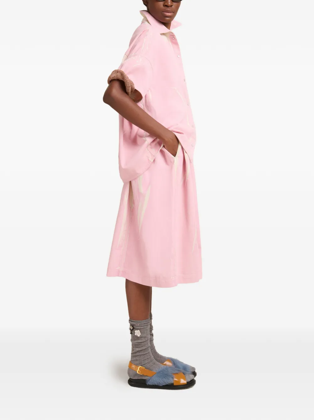 Marni Midi-rok met print Roze