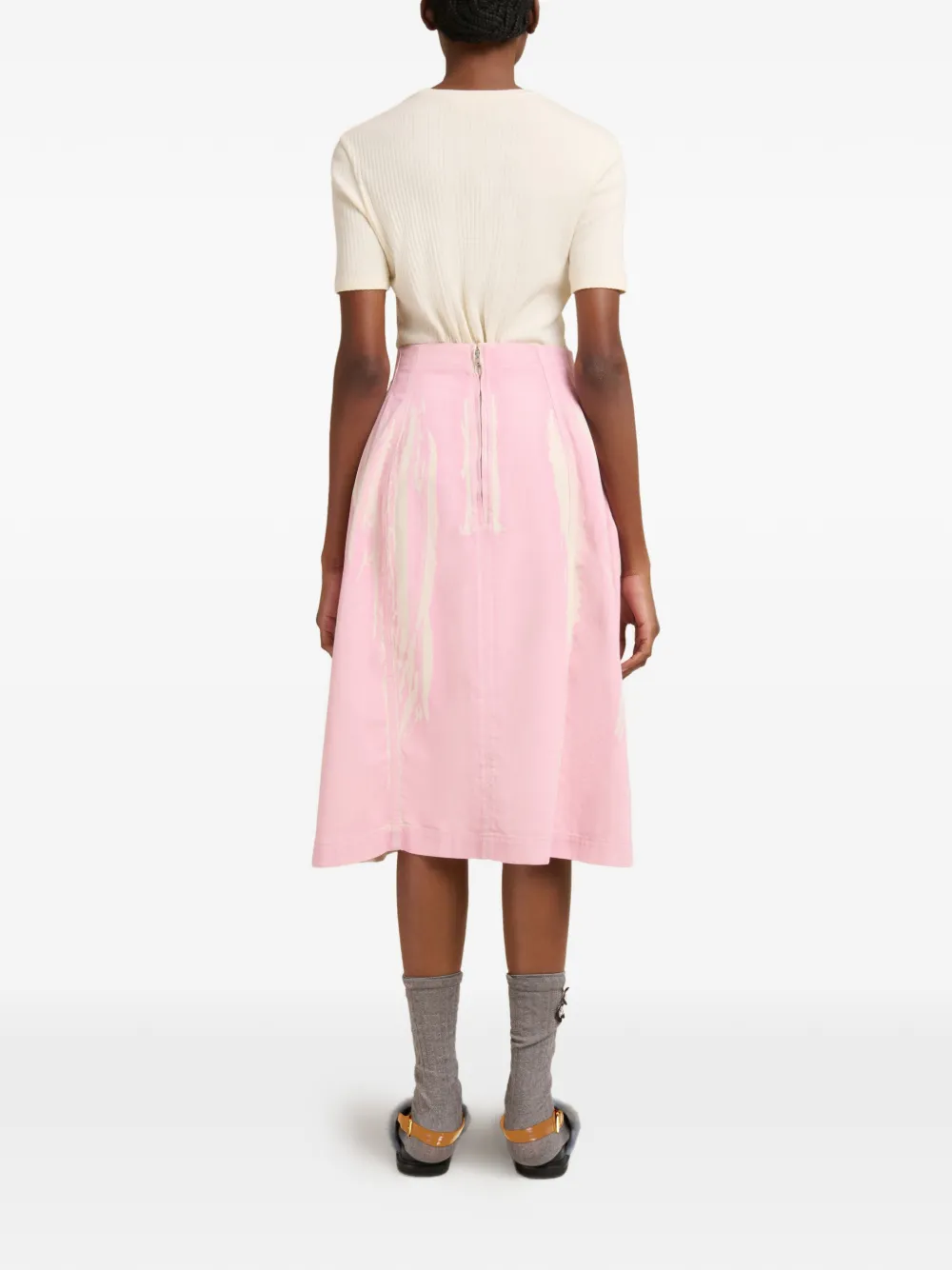 Marni Midi-rok met print Roze