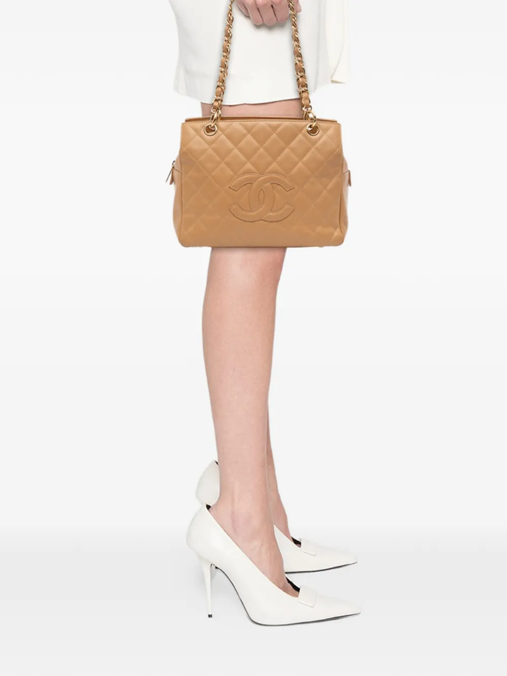 Pre-owned Chanel 2005-2006 Petite Caviar Timeless Tote Bag In Brown