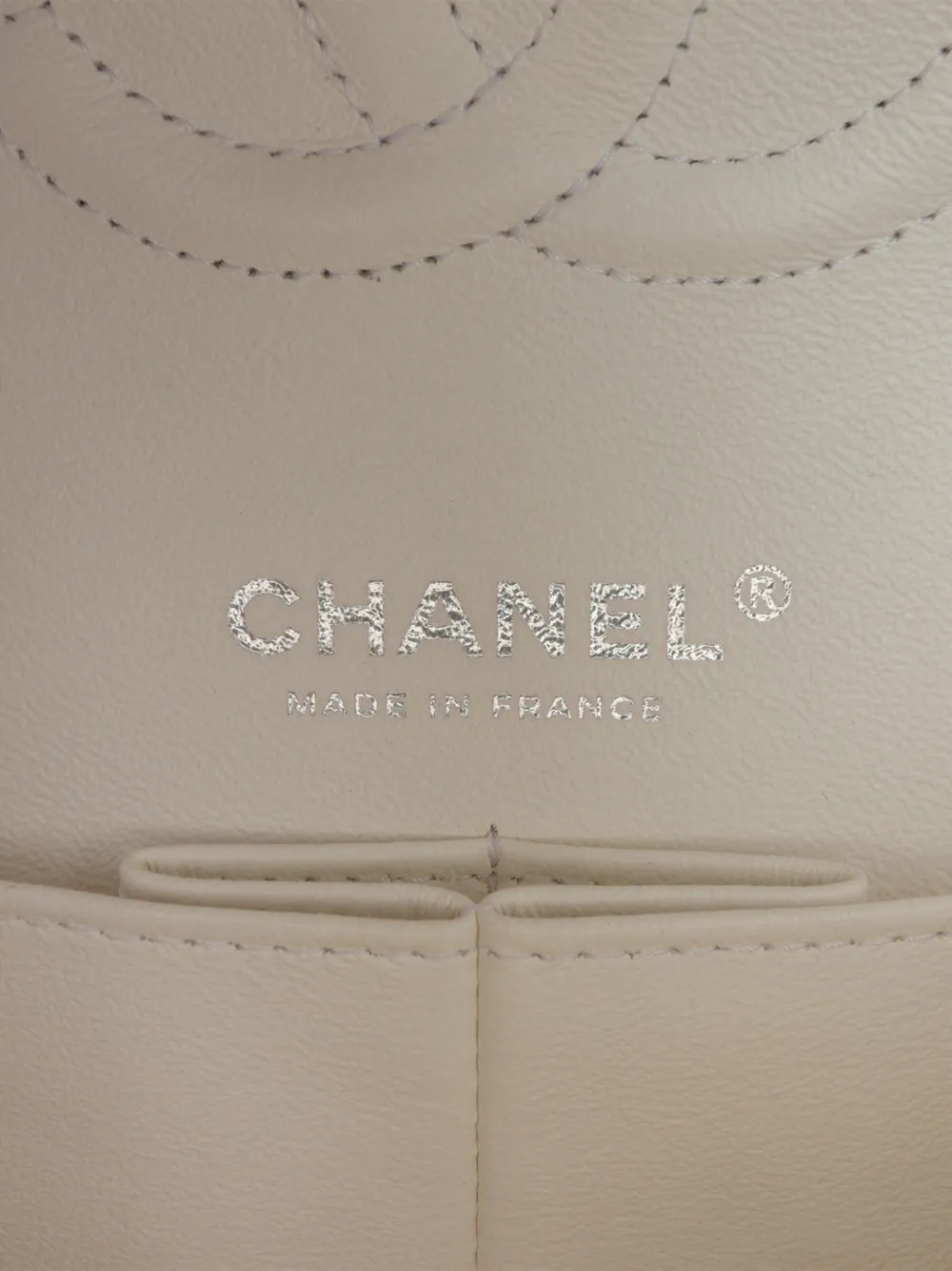 CHANEL Pre-owned 2015-2016 Medium Classic Chevron Tweed Floral Double Flap Shoulder Bag In White