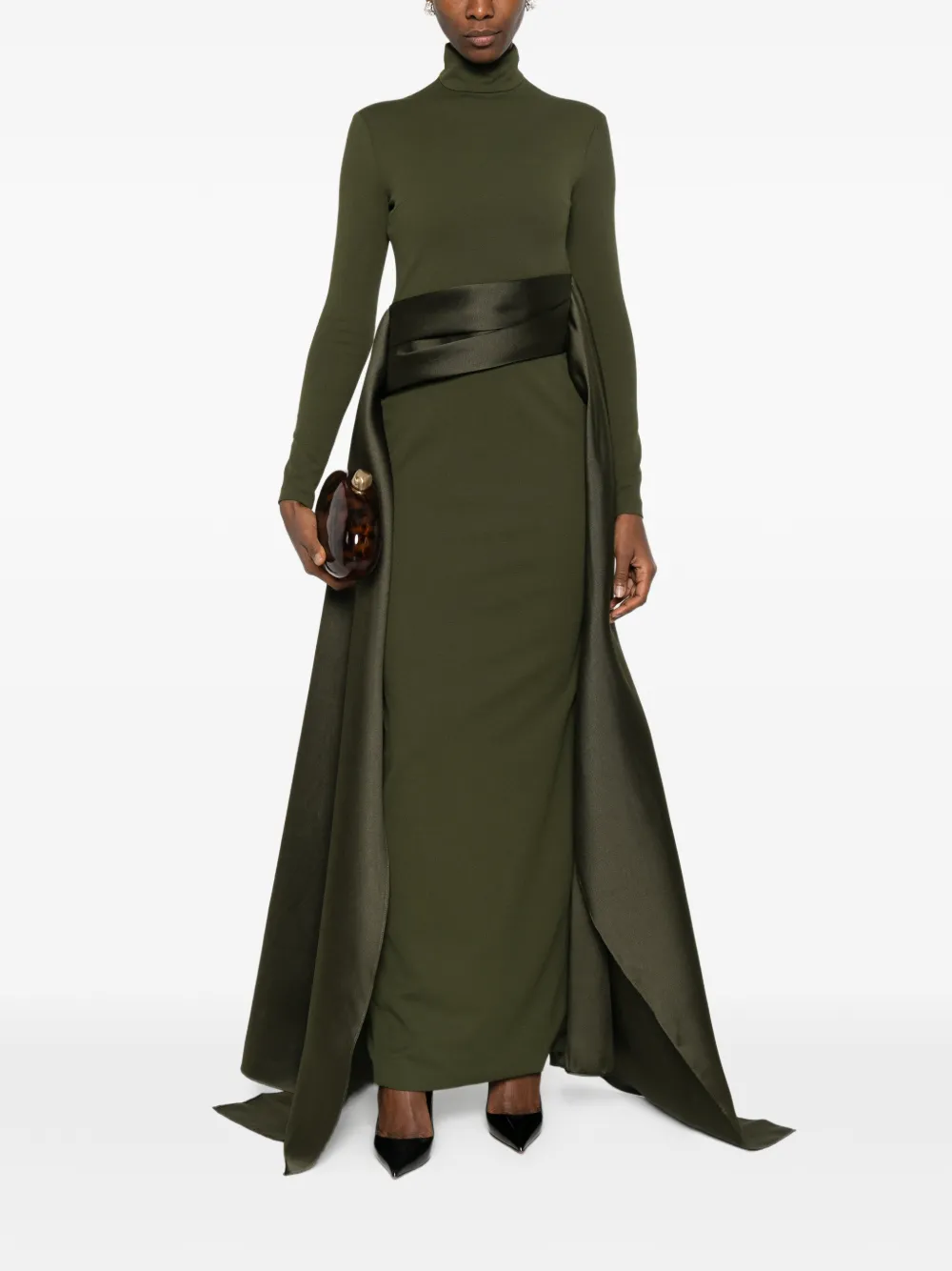 Solace London Olivia turtleneck maxi dress - Groen