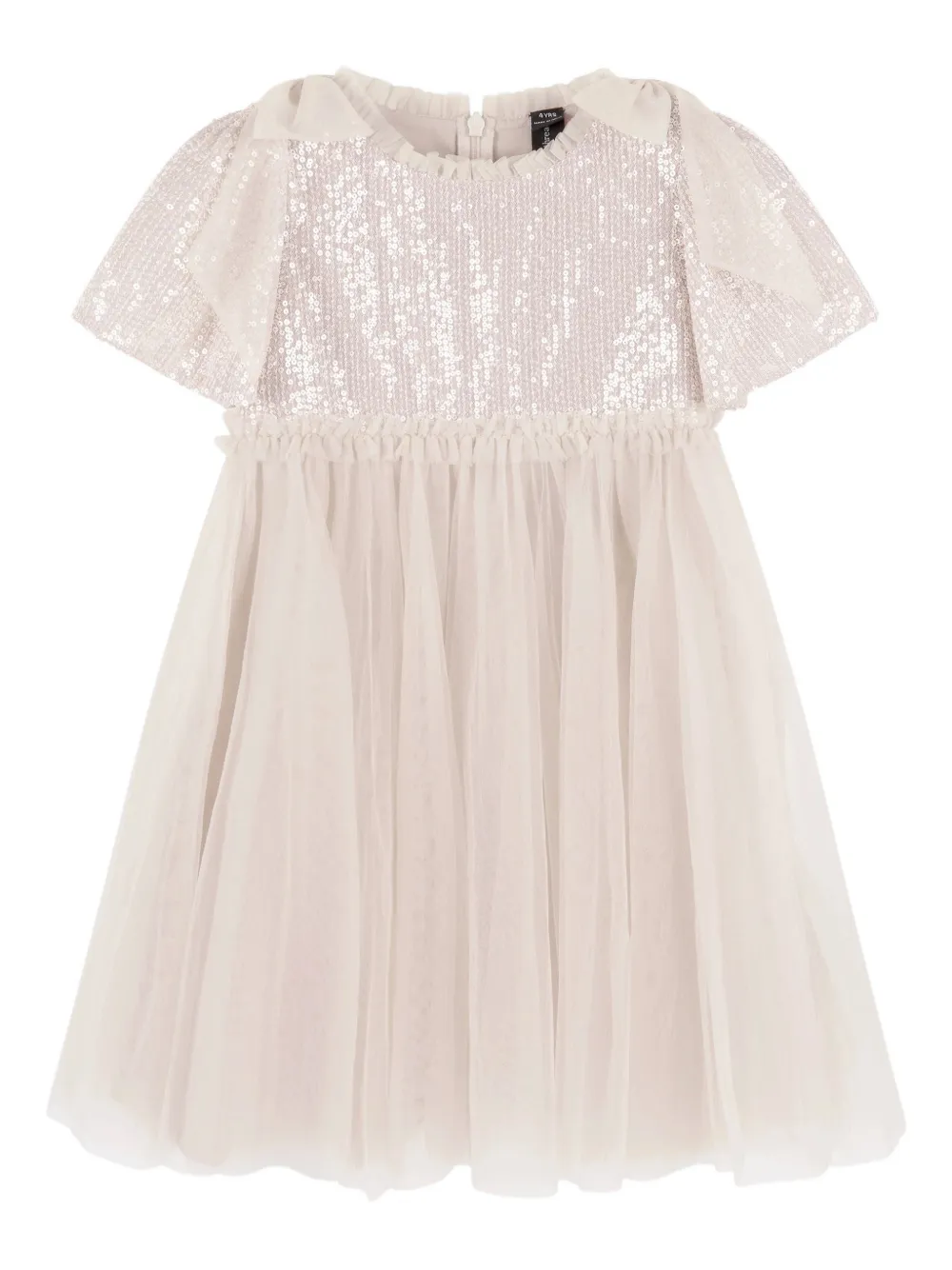 NEEDLE & THREAD KIDS Paloma sequin ruffled dress - Toni neutri