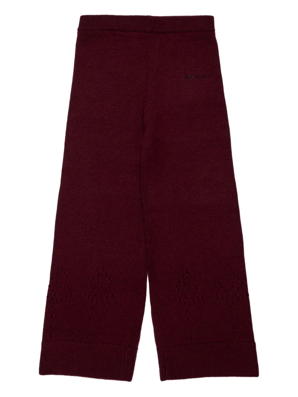 Marni Kids pointelle-knit trousers - Rosso