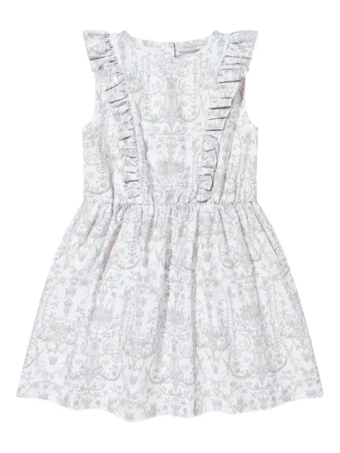 Atelier Choux geometric-pattern ruffled-trim dress