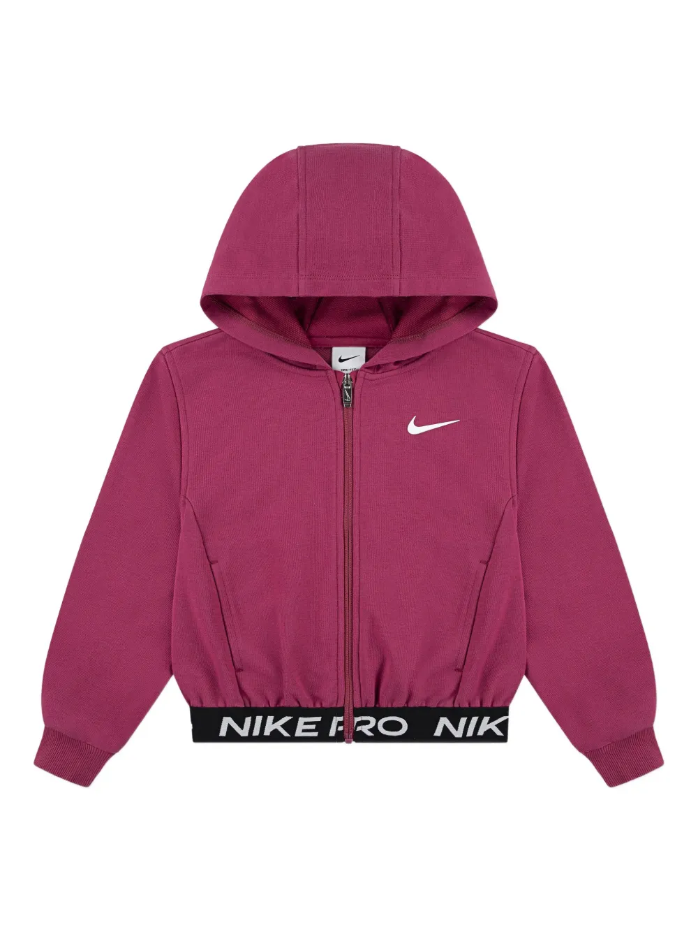 Nike Girls Np Essentials Zip Up Top In Burgundy