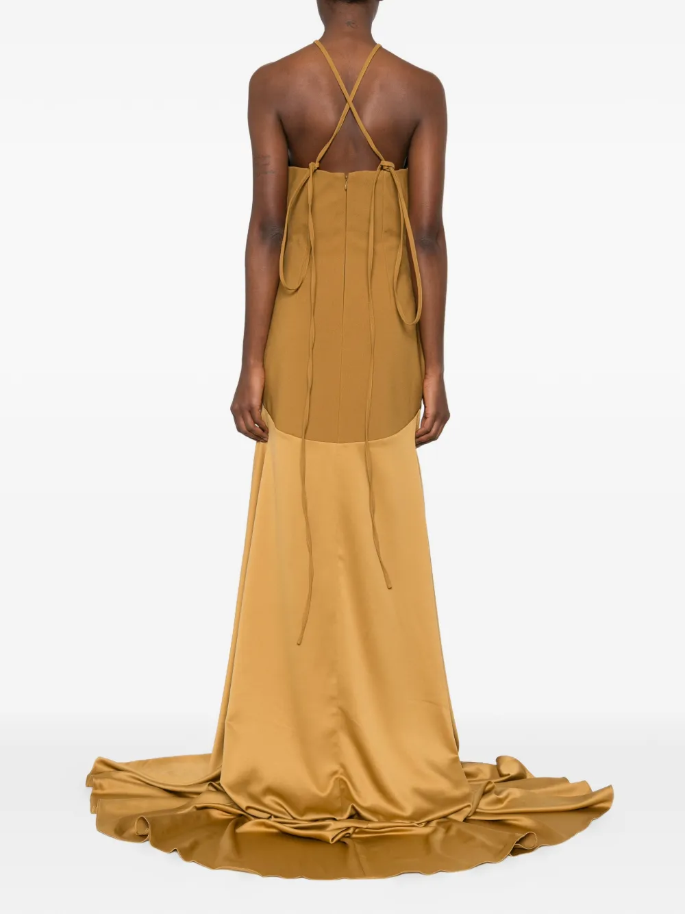 Solace London Florie Maxi Dress In Gold
