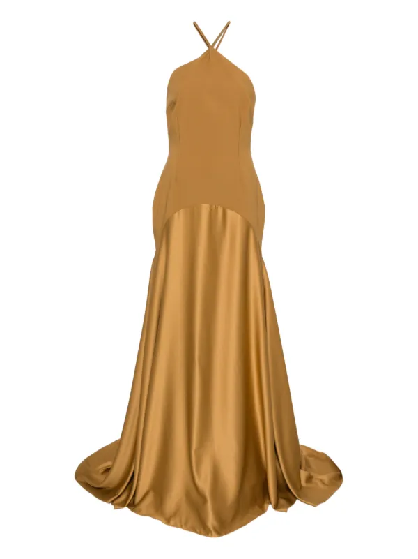 green emerald velvet dress The Renee Midaxi Dress in Gold  Solace London