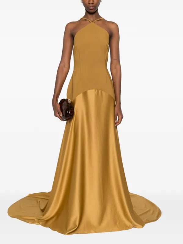 green emerald velvet dress The Riley Mini Dress in Gold