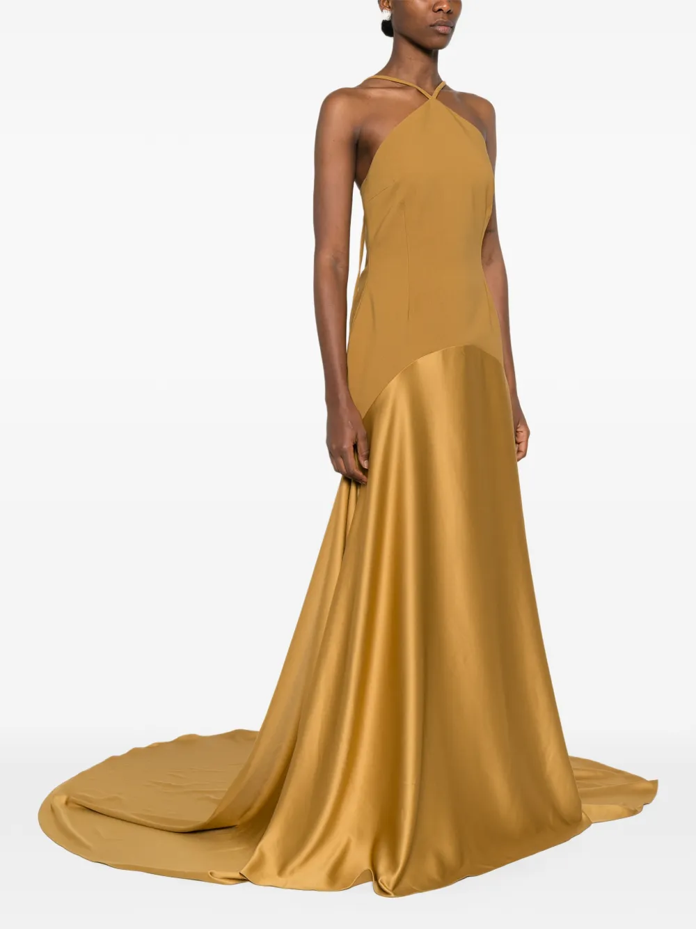Solace London Florie Maxi Dress In Gold