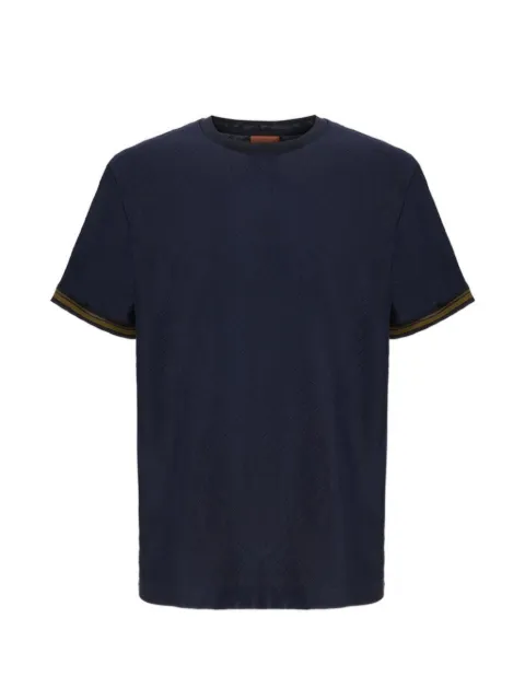 Missoni crew-neck cotton jacquard T-shirt with tone-on-tone zigzag design