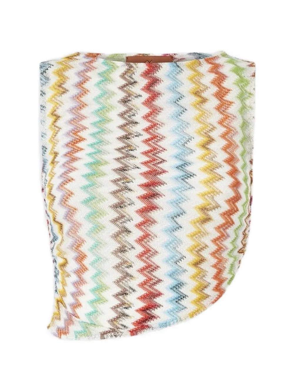 Missoni crop top in lamé viscose with micro zigzag pattern