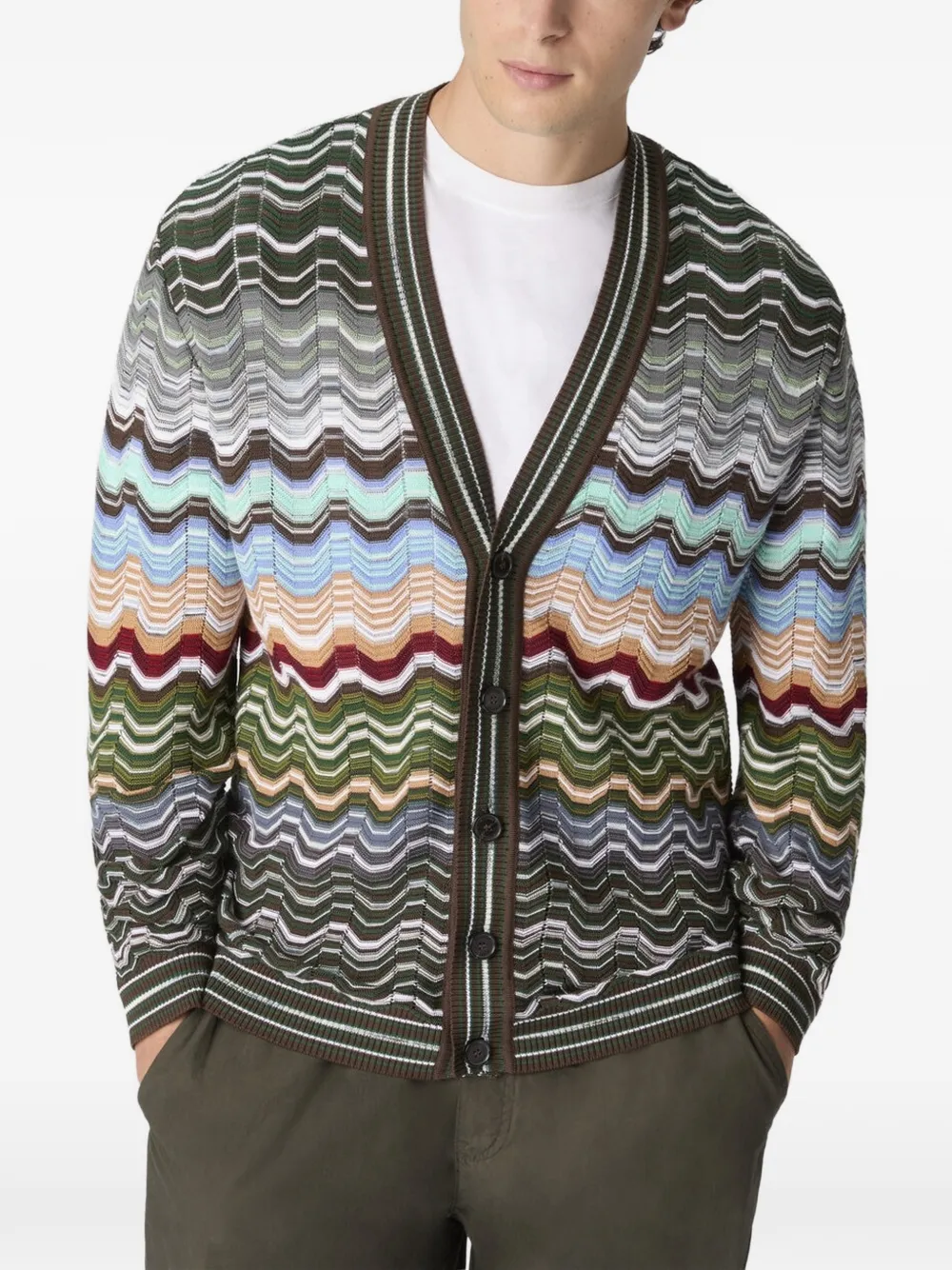 Missoni Vest met zigzag-patroon Groen