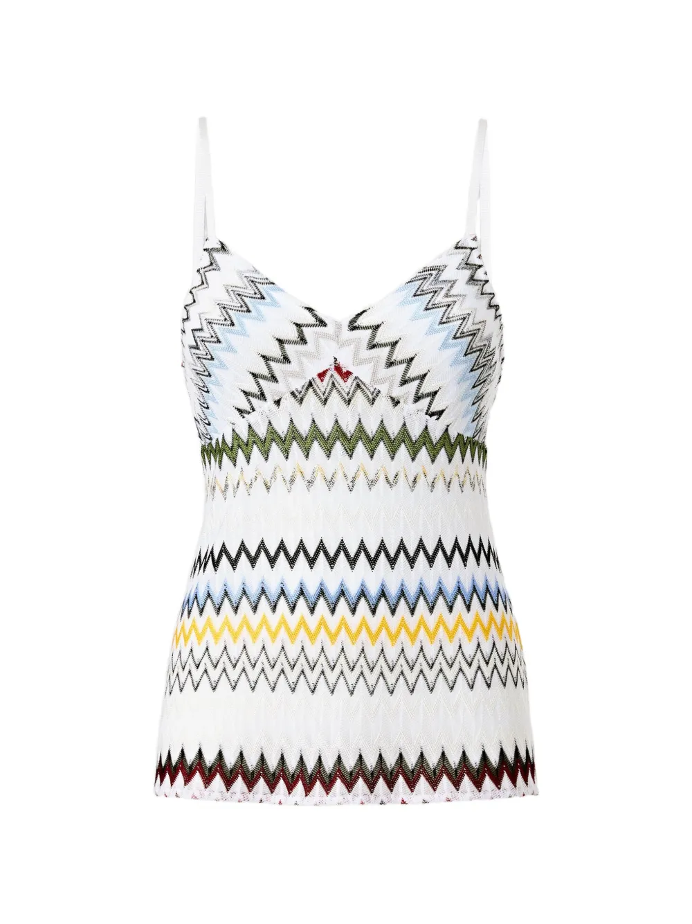 Missoni zigzag-pattern V-neck tank top - Bianco