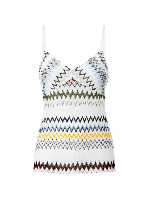 Missoni top con motivo en zigzag y cuello en V