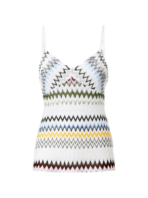Missoni Top in Cotton and Zigzag in White