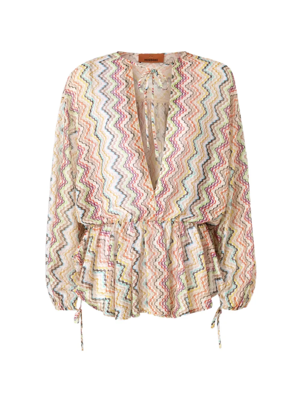 Missoni Strandkleid mit Zickzackmuster - Nude