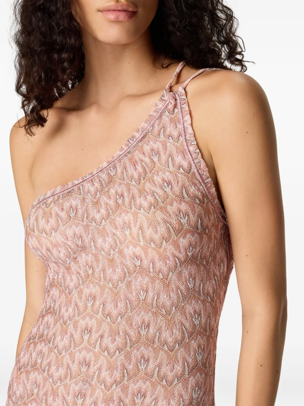 Missoni Asymmetrische maxi-strandjurk Roze