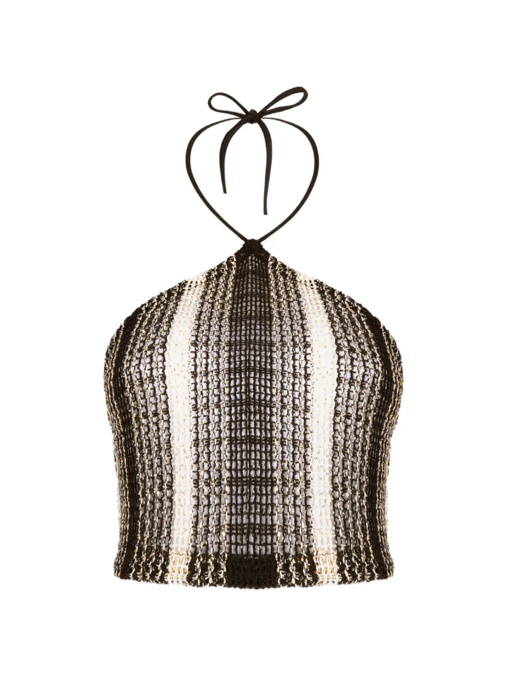 Missoni striped-pattern halterneck top - Black