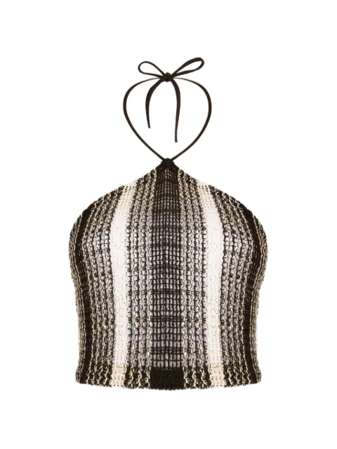 Missoni striped-pattern halterneck top