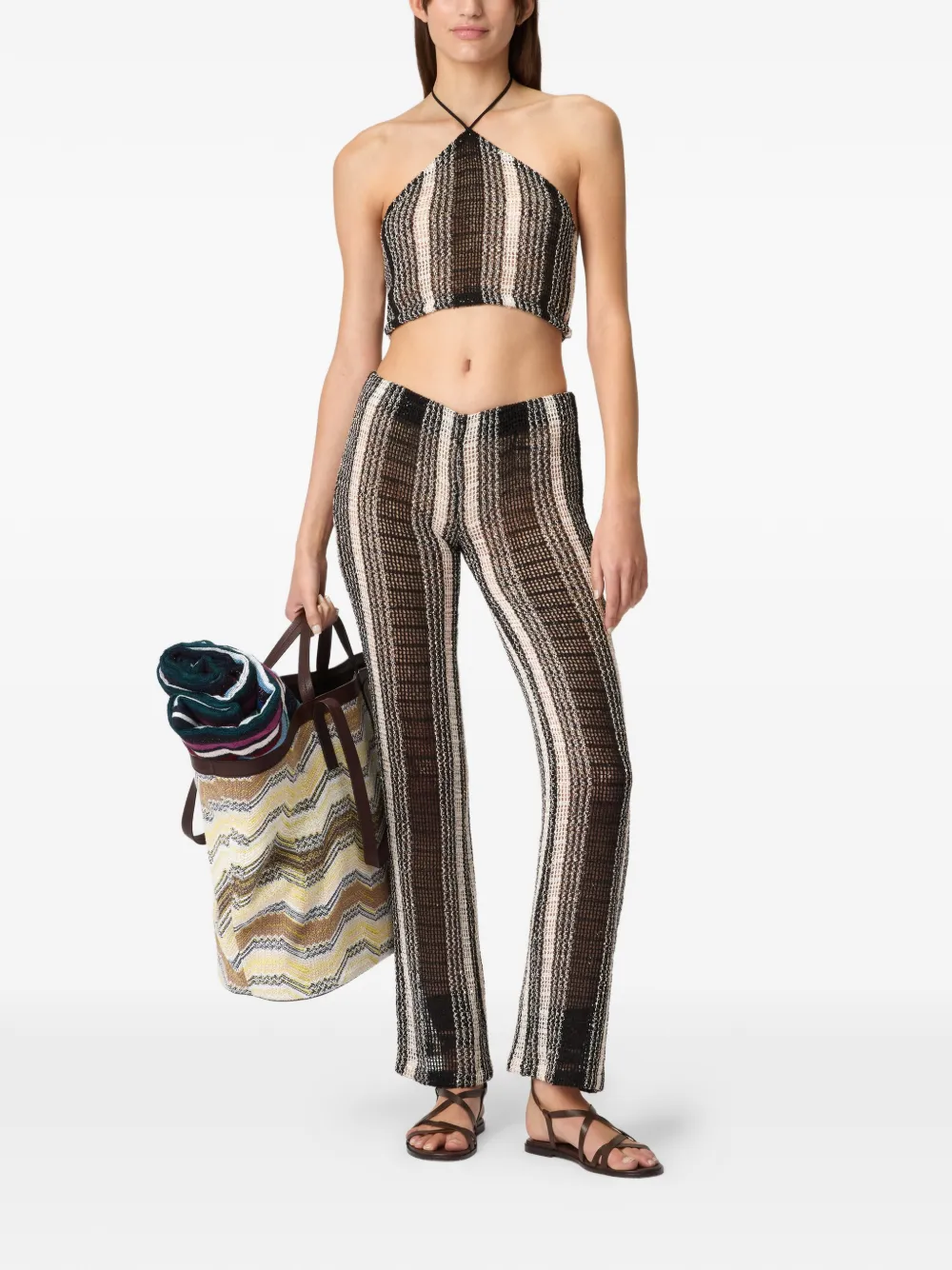 Missoni Gestreepte haltertop Zwart