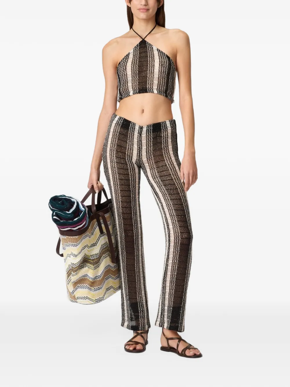 Missoni Gestreepte haltertop Zwart