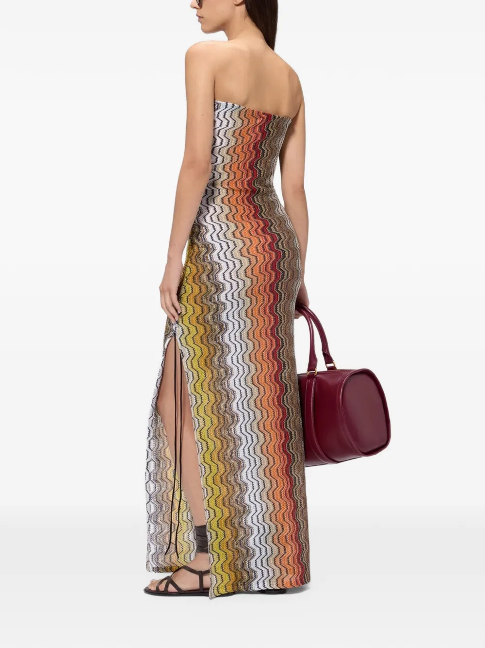 Missoni Jurk met trekkoord en chevron-streep Blauw