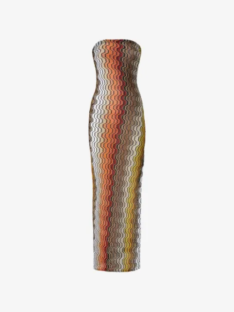 Missoni long cover-up with side slit and Greek motif