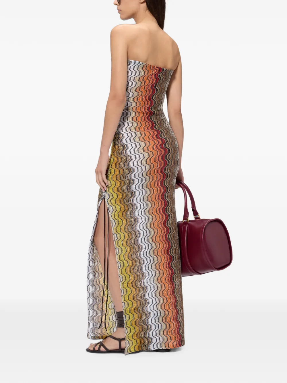 Missoni Lange tuniek met zijsplit en Grieks patroon Geel
