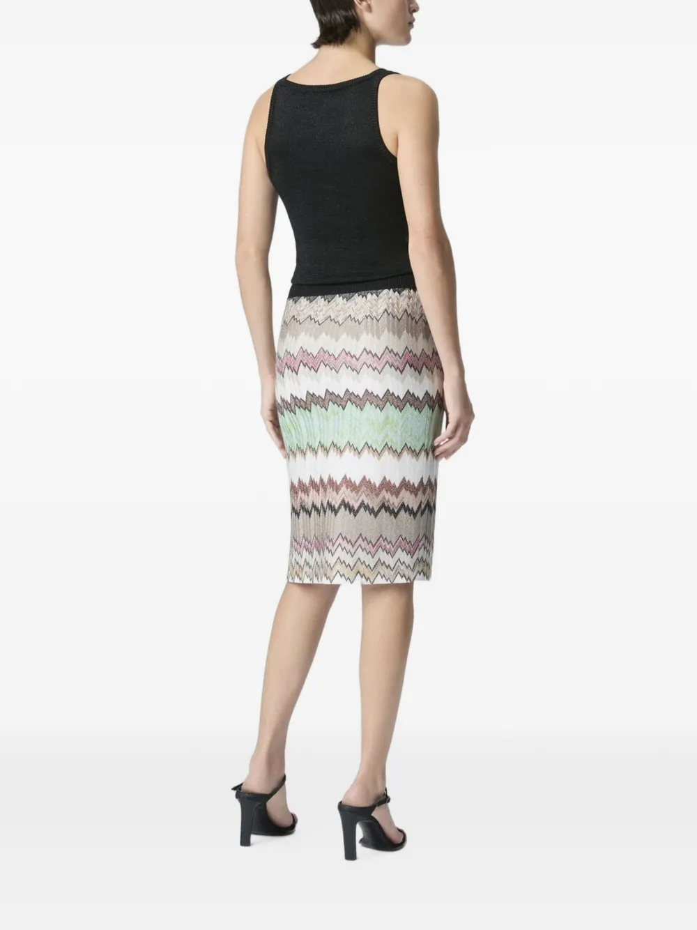 Missoni Midi-rok met chevron split Beige