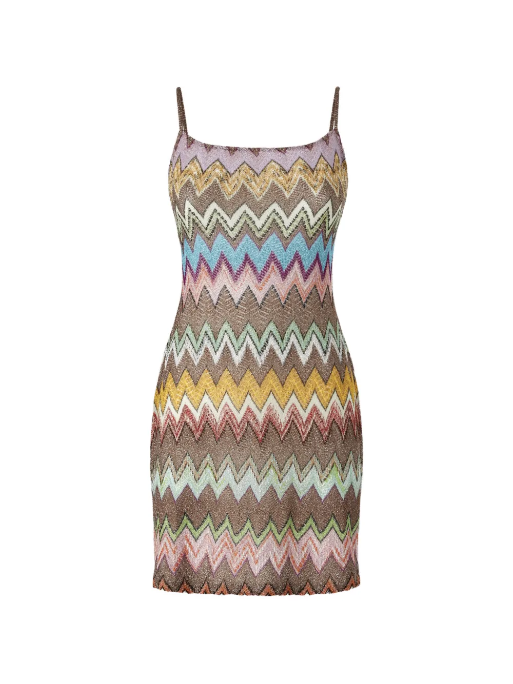 Missoni zigzag-pattern mini dress - Brown