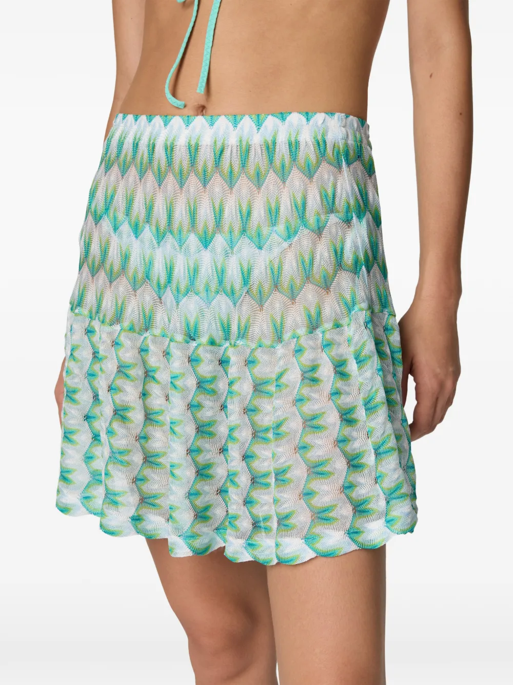 Missoni Mini-plooirok met geometrisch patroon Wit