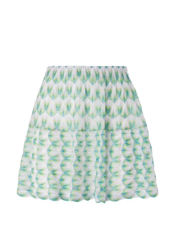 Missoni Pleated Geometric-pattern Mini Skirt in White