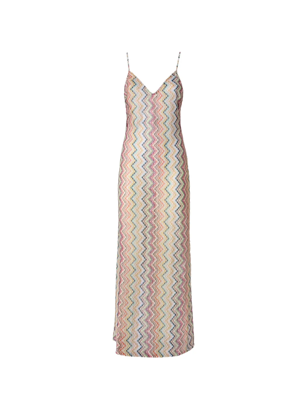 Missoni long cover-up with thin straps - Nude