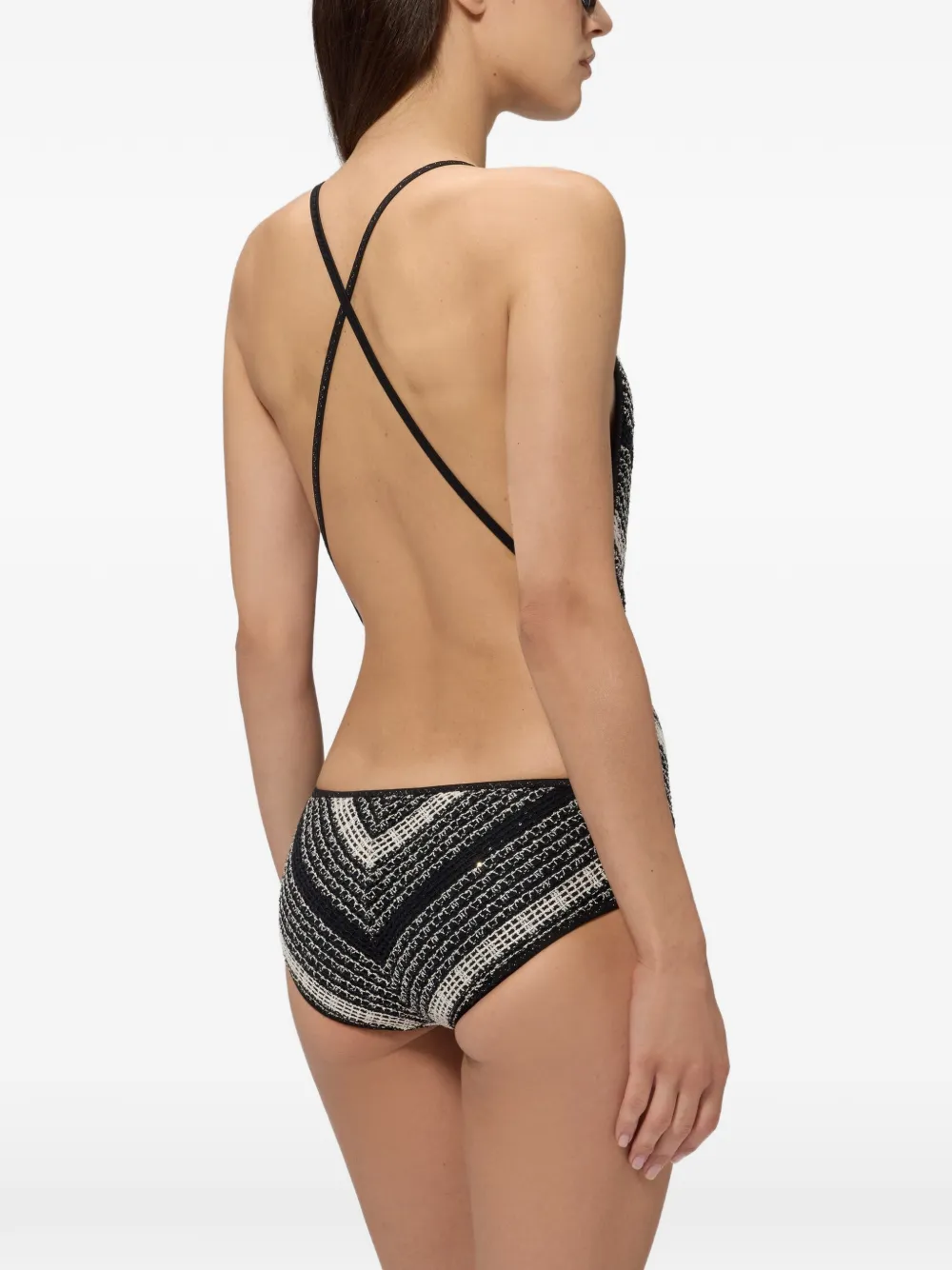 Missoni Badpak met mesh Zwart