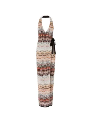Robe Missoni Pailletée - Imprimé Zigzag Violet, Mauve, Vert - Taille 36 - Occasion Très Bon état