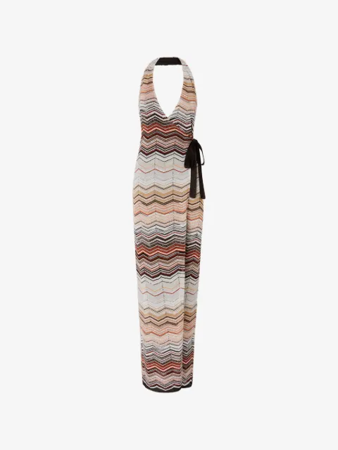 Missoni Abito lungo con motivo chevron e scollo all'americana
