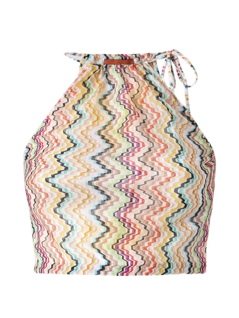 Missoni Neckholder-Top mit Zickzackmuster - Nude
