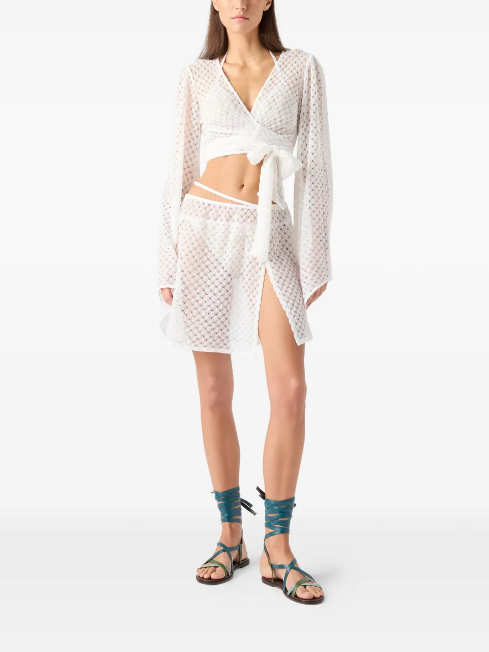Missoni Pareo met gestrikte taille Wit